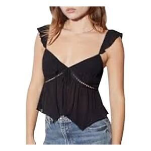 LA Hearts Flutter Sleeve Babydoll Top small ball top nwt